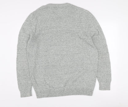 Springfield Men’s Grey Cotton Blend Crew Neck Jumper XL