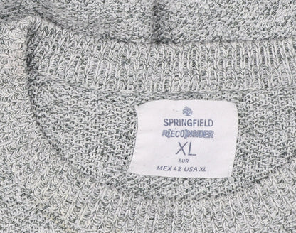 Springfield Men’s Grey Cotton Blend Crew Neck Jumper XL