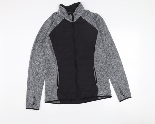 Marks and Spencer Men's Black Grey Lightweight Full Zip Active Jacket S