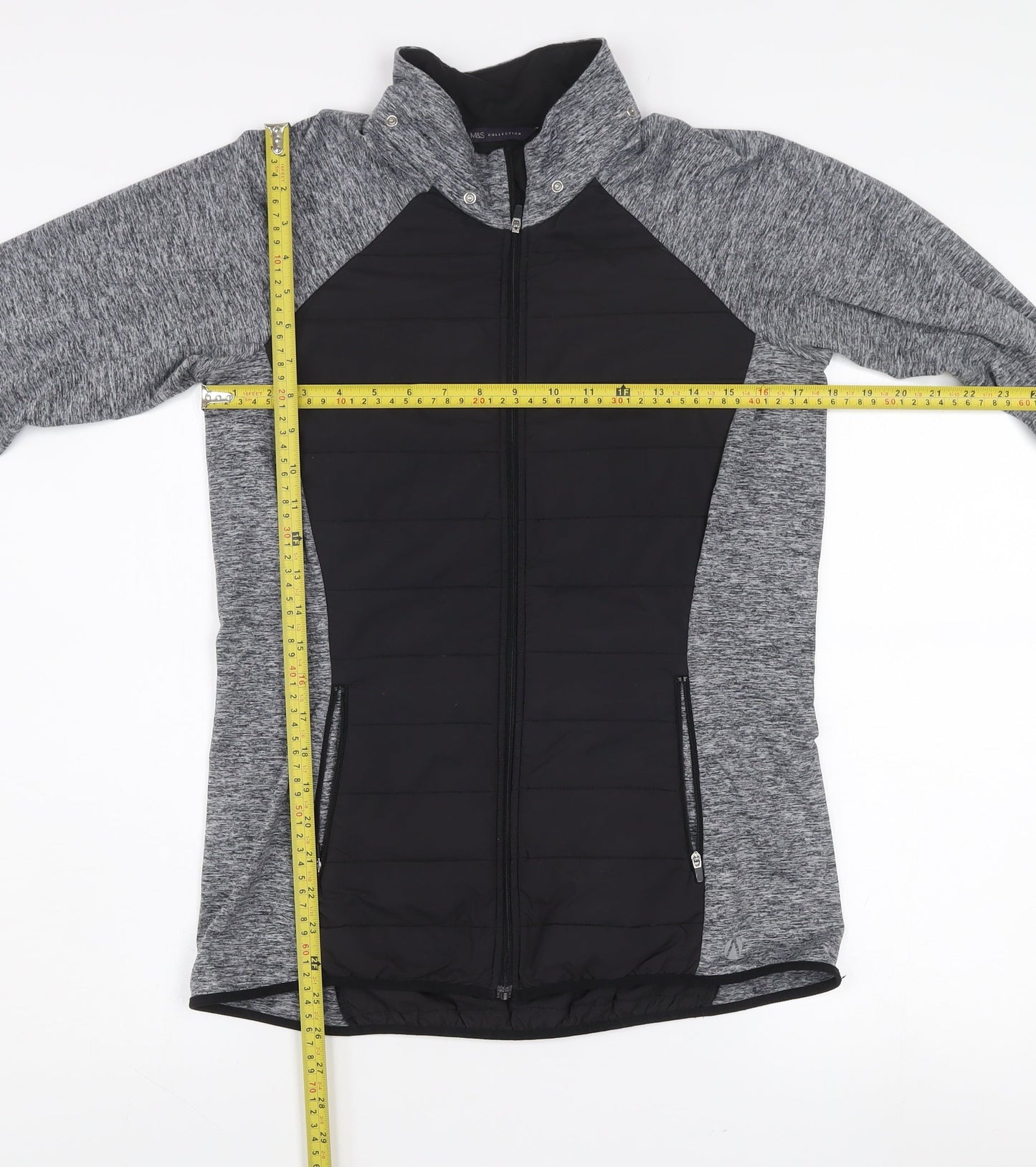 Marks and Spencer Men's Black Grey Lightweight Full Zip Active Jacket S