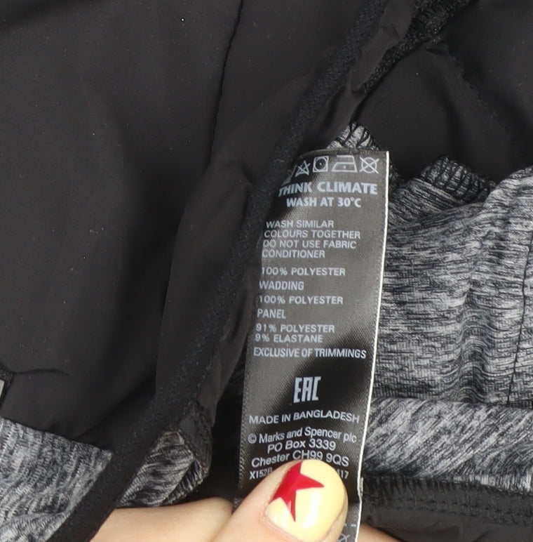 Marks and Spencer Men's Black Grey Lightweight Full Zip Active Jacket S