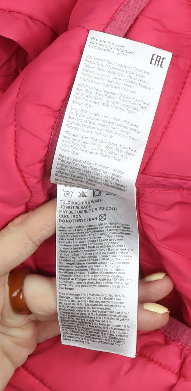 ONLY Women's Pink XS Hooded Quilted Puffer Waistcoat