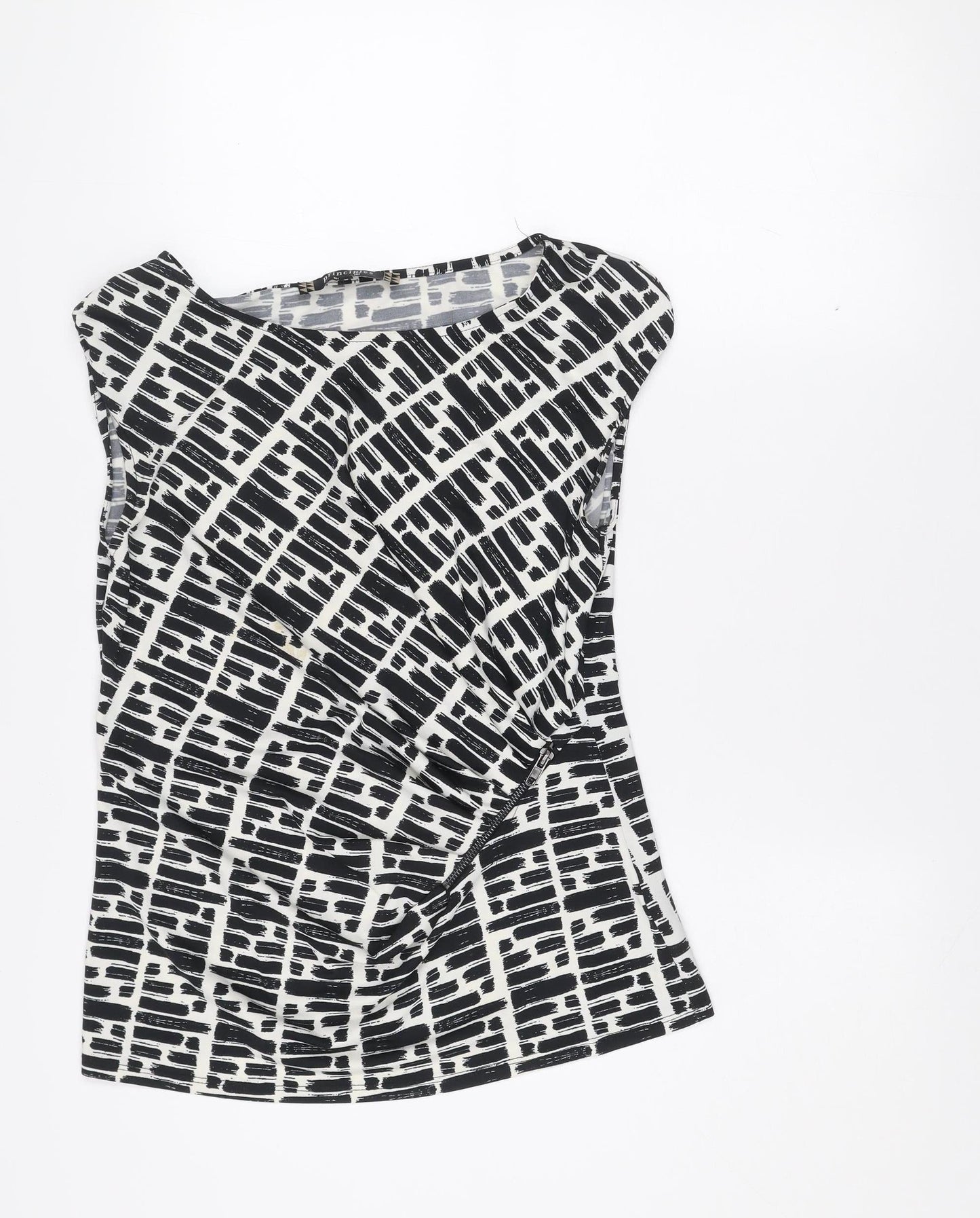 Principles by Ben de Lisi Womens Black Geometric Wrap Blouse Size 14