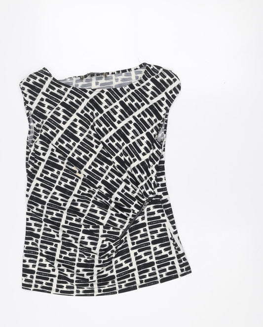 Principles by Ben de Lisi Womens Black Geometric Wrap Blouse Size 14