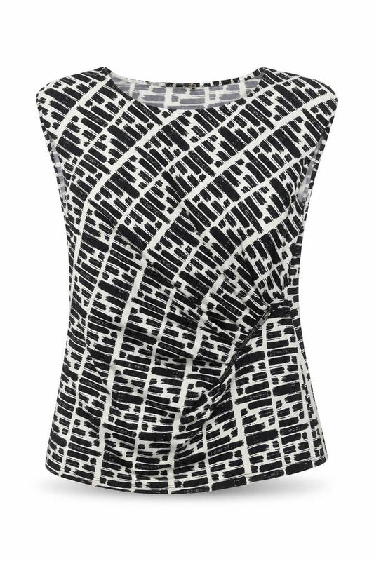 Principles by Ben de Lisi Womens Black Geometric Wrap Blouse Size 14