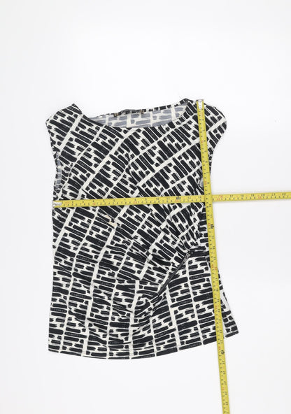 Principles by Ben de Lisi Womens Black Geometric Wrap Blouse Size 14