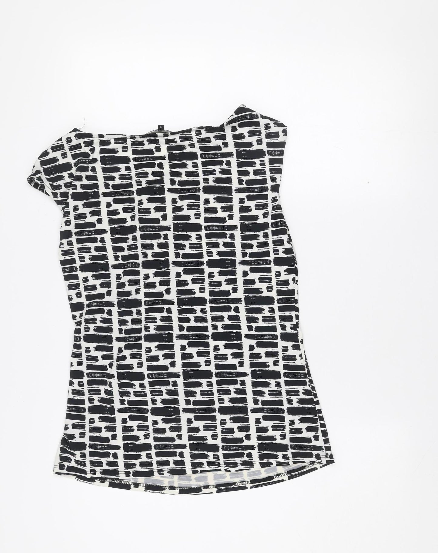 Principles by Ben de Lisi Womens Black Geometric Wrap Blouse Size 14