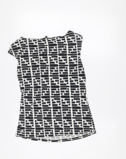 Principles by Ben de Lisi Womens Black Geometric Wrap Blouse Size 14