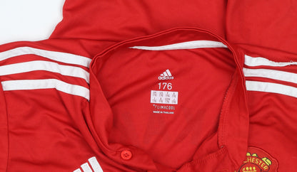Adidas Mens Red Manchester United Football Jersey Size M Climalite