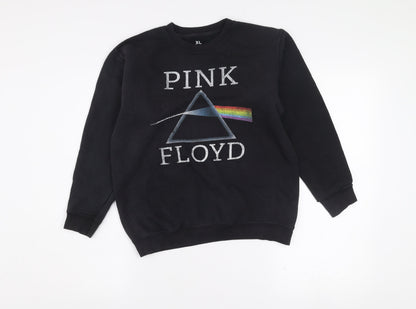 Unisex Kids Black Pink Floyd XL Pullover Graphic Band Sweatshirt