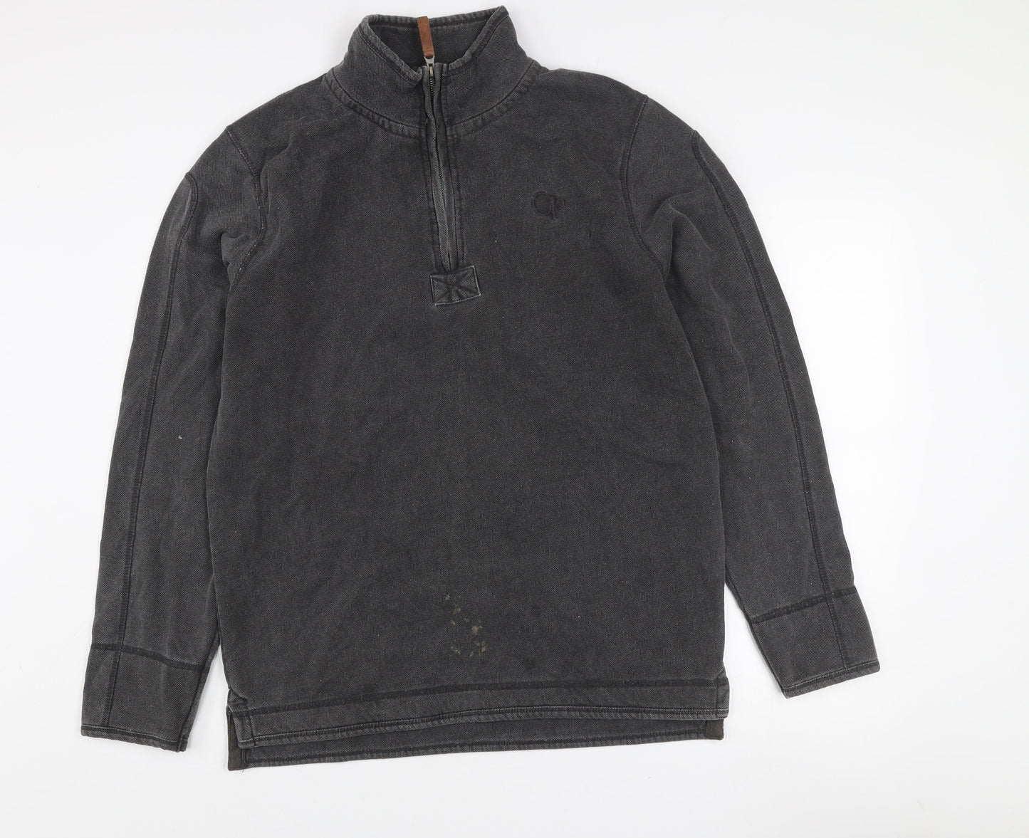 Ocean Pacific Mens Black L Fleece 1/4 Zip Sweatshirt Surf Style