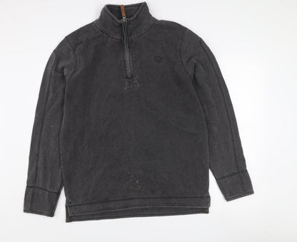 Ocean Pacific Mens Black L Fleece 1/4 Zip Sweatshirt Surf Style