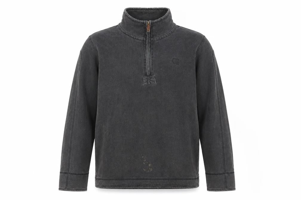 Ocean Pacific Mens Black L Fleece 1/4 Zip Sweatshirt Surf Style