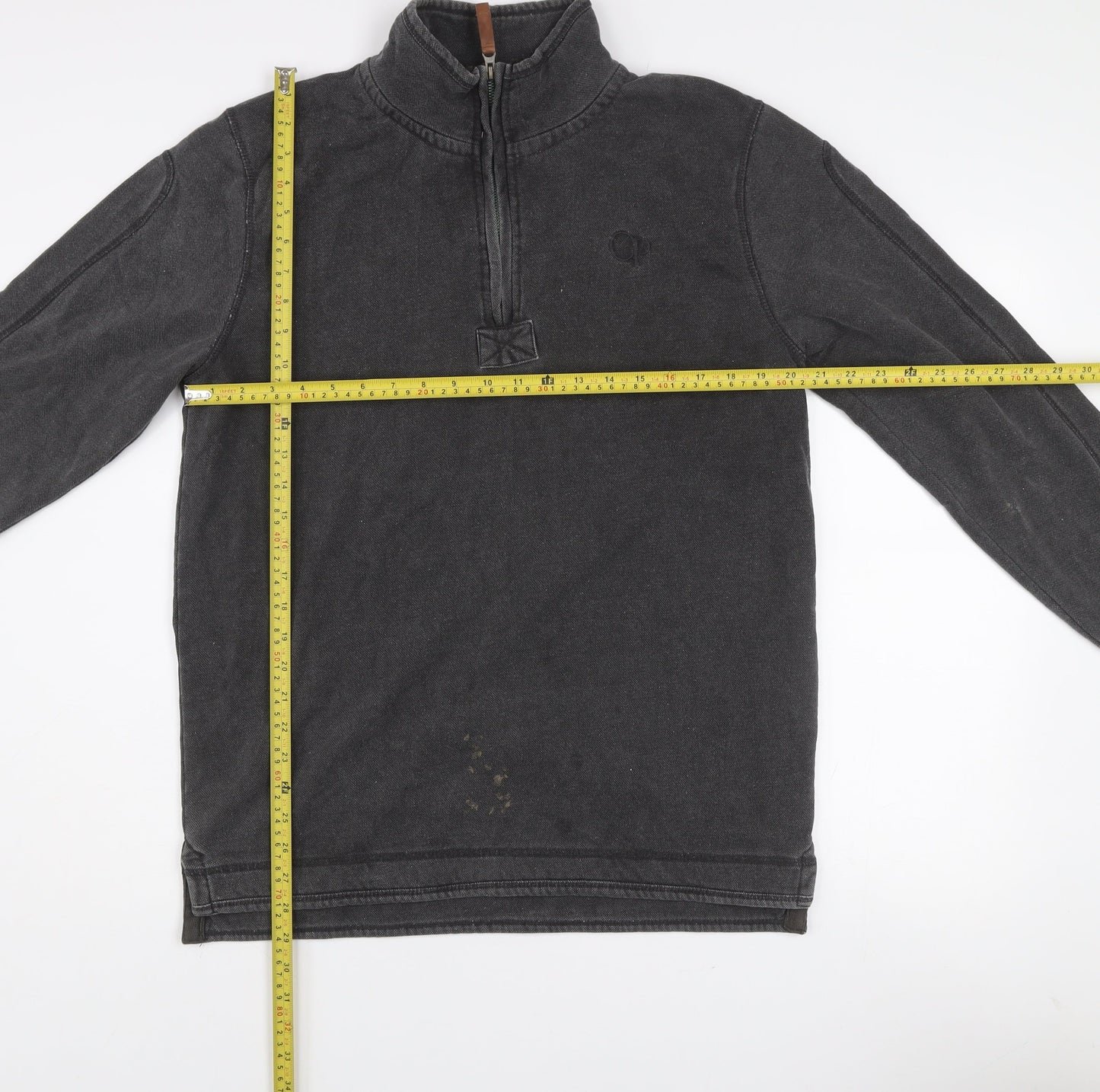 Ocean Pacific Mens Black L Fleece 1/4 Zip Sweatshirt Surf Style