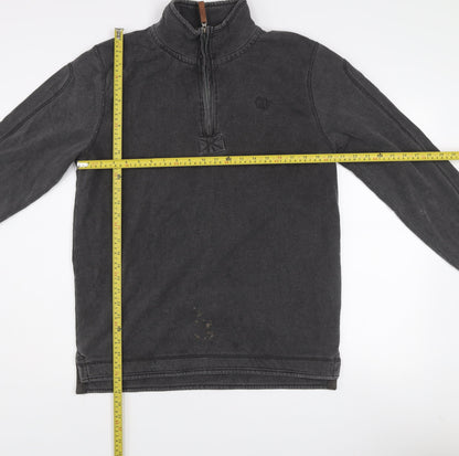 Ocean Pacific Mens Black L Fleece 1/4 Zip Sweatshirt Surf Style