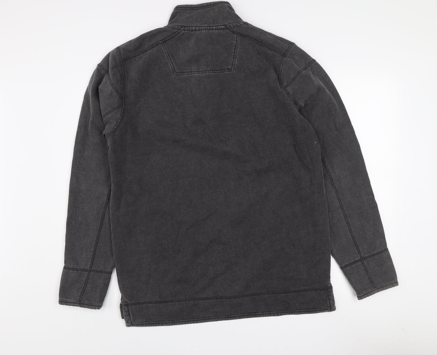 Ocean Pacific Mens Black L Fleece 1/4 Zip Sweatshirt Surf Style