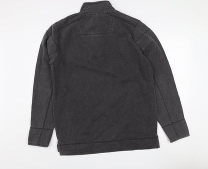 Ocean Pacific Mens Black L Fleece 1/4 Zip Sweatshirt Surf Style