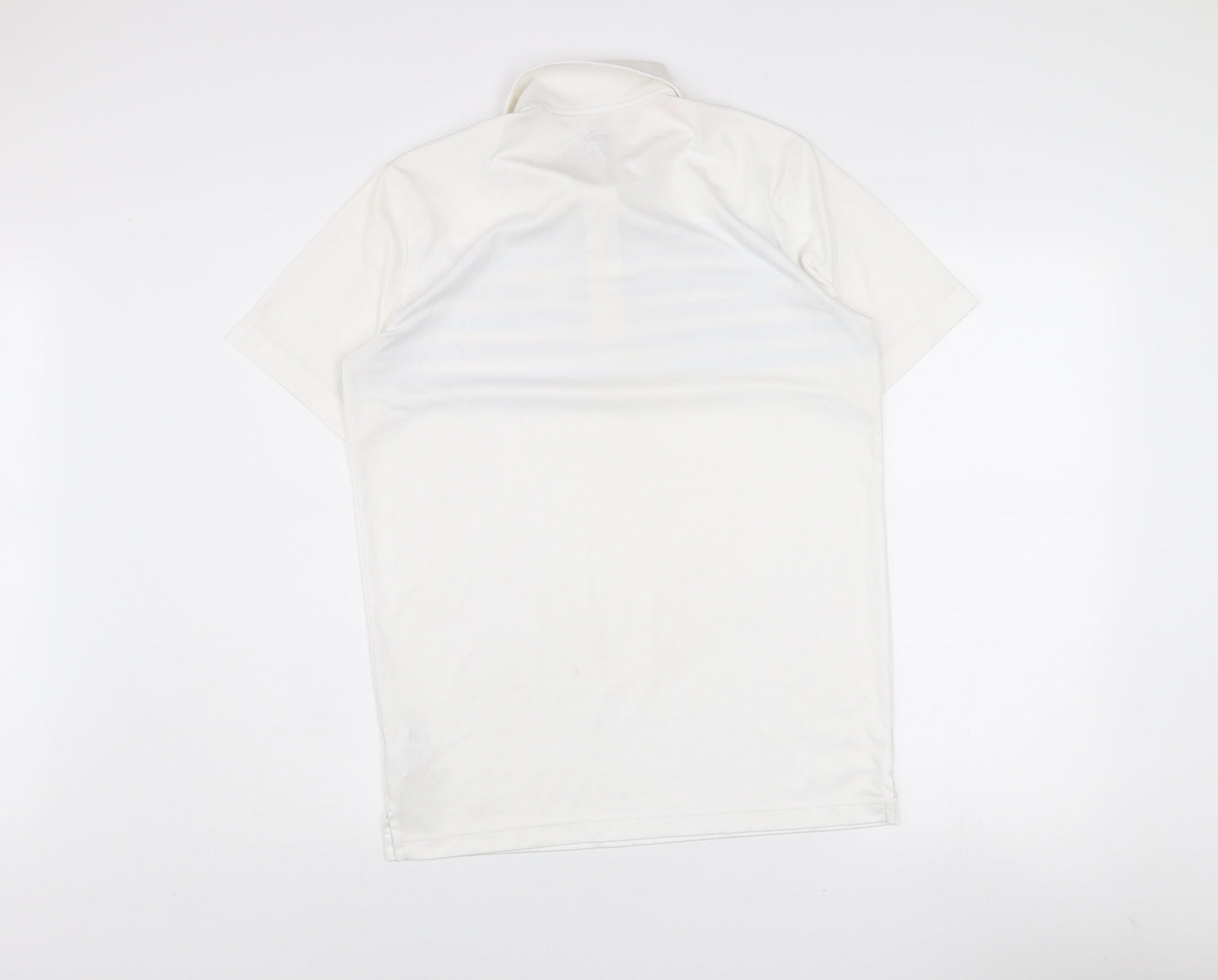 Puma Men’s White Striped Golf Polo Shirt Size S Regular Fit