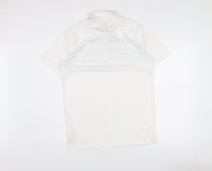 Puma Men’s White Striped Golf Polo Shirt Size S Regular Fit