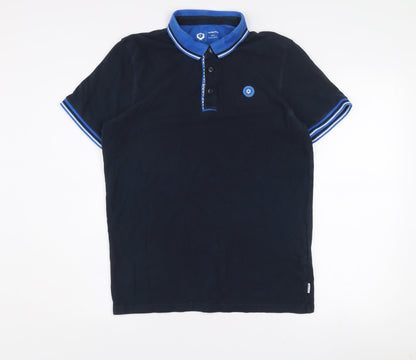 Jack & Jones Men's Blue Short Sleeve Cotton Polo Shirt Size M
