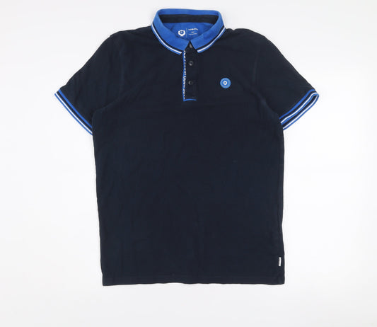 Jack & Jones Men's Blue Short Sleeve Cotton Polo Shirt Size M