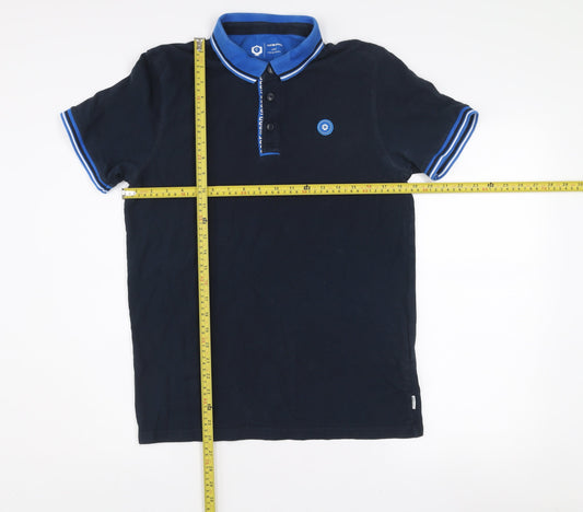 Jack & Jones Men's Blue Short Sleeve Cotton Polo Shirt Size M