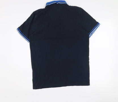 Jack & Jones Men's Blue Short Sleeve Cotton Polo Shirt Size M