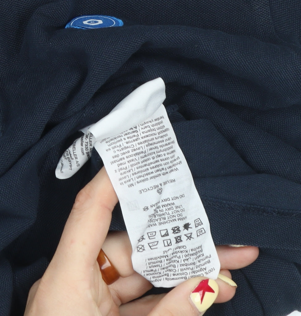 Jack & Jones Men's Blue Short Sleeve Cotton Polo Shirt Size M