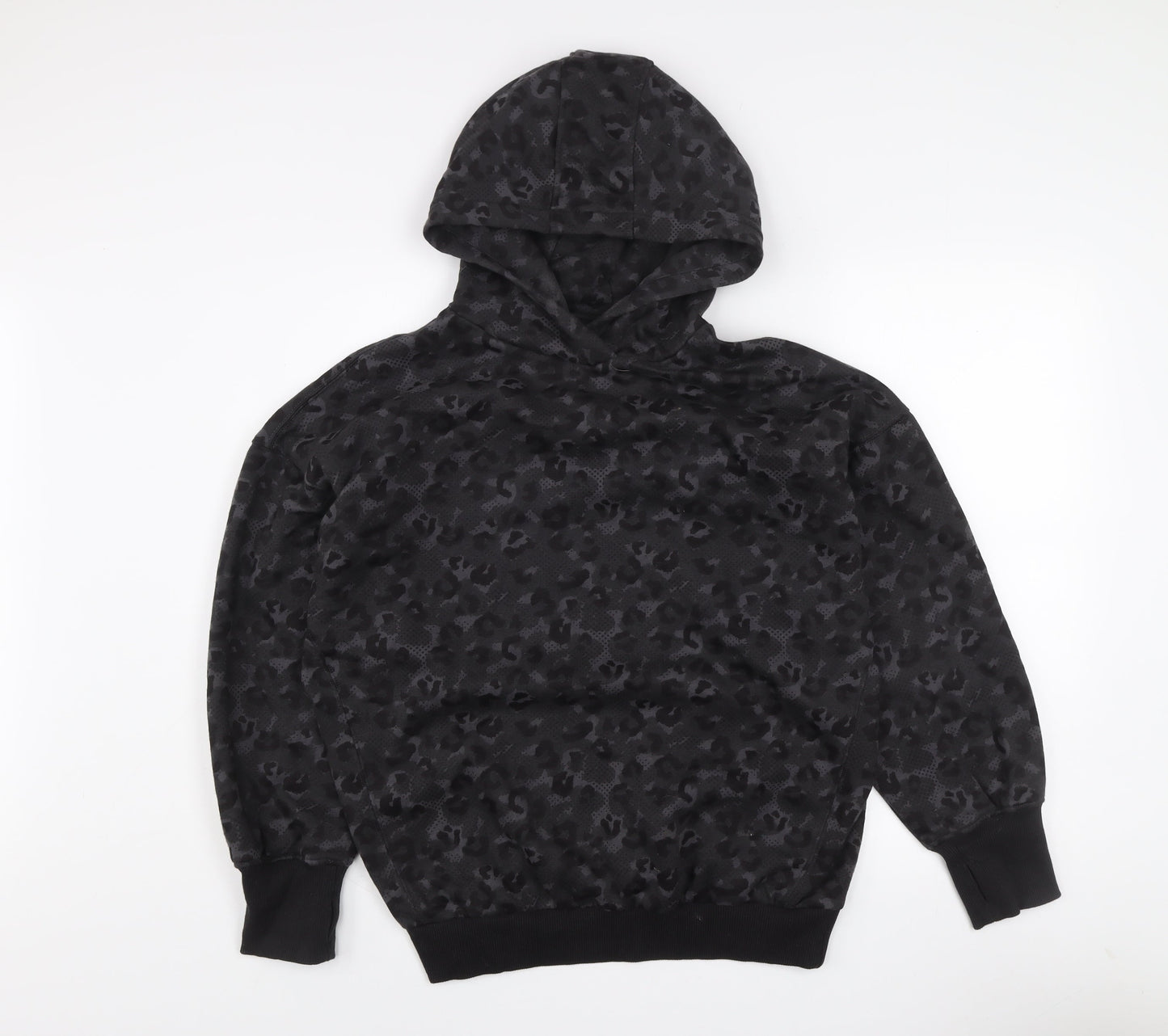 Next Active Women's Black Animal Print Pullover Hoodie Size S