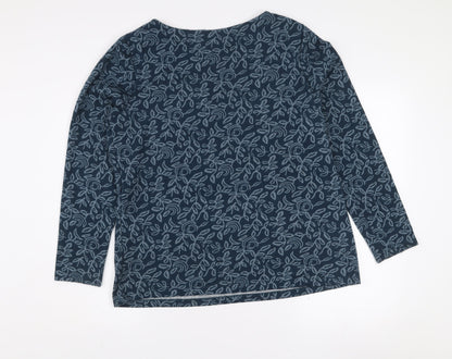 Lily Originals Womens Blue Floral Long Sleeve Pullover Jumper Size 18