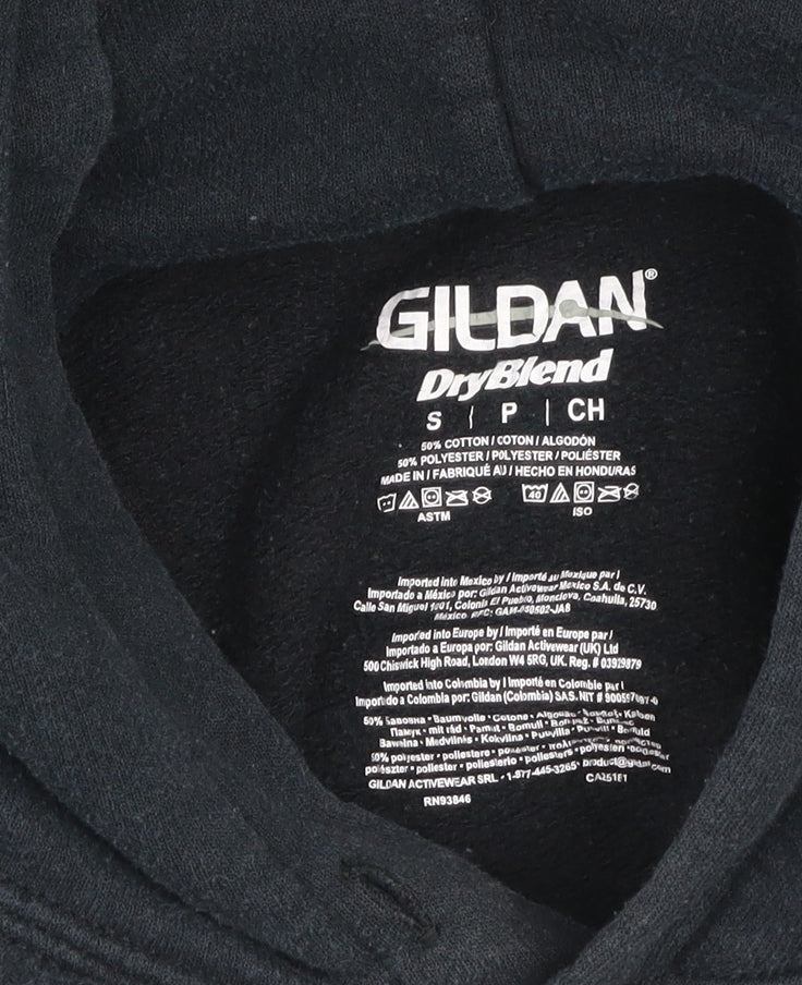 Gildan Women's Black Pullover Hoodie Small Bee Print Cotton Blend