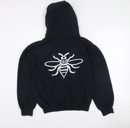 Gildan Women's Black Pullover Hoodie Small Bee Print Cotton Blend
