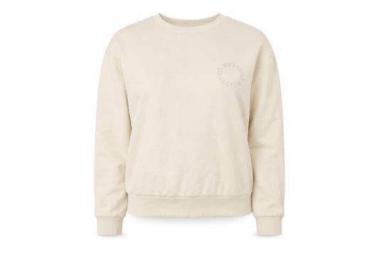 Front view of ASOS Design Women Beige Cotton Sweatshirt UK 8 Crew Neck Weekend Collective