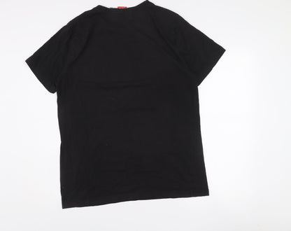 Puma Men's Black Graphic Logo Cotton T-Shirt Size L