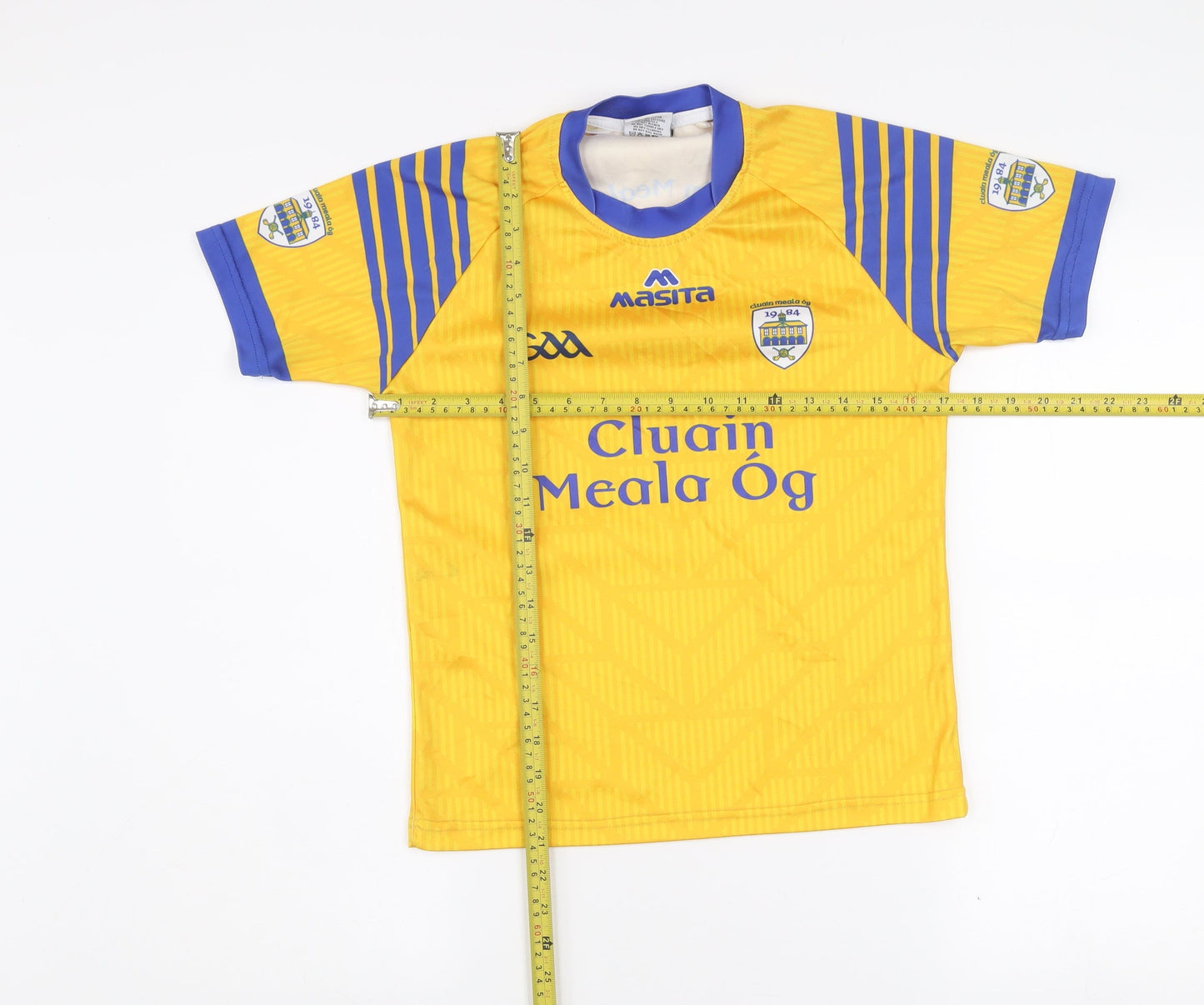 Masita Boys Yellow Team Jersey T-Shirt 10-11 Years Short Sleeve Sports Top