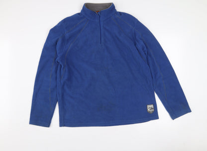 Crivit Mens Blue Fleece 1/2 Zip Pullover Sweatshirt Size L