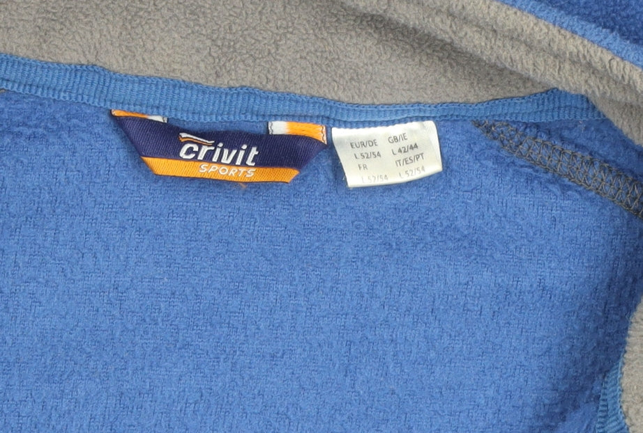 Crivit Mens Blue Fleece 1/2 Zip Pullover Sweatshirt Size L