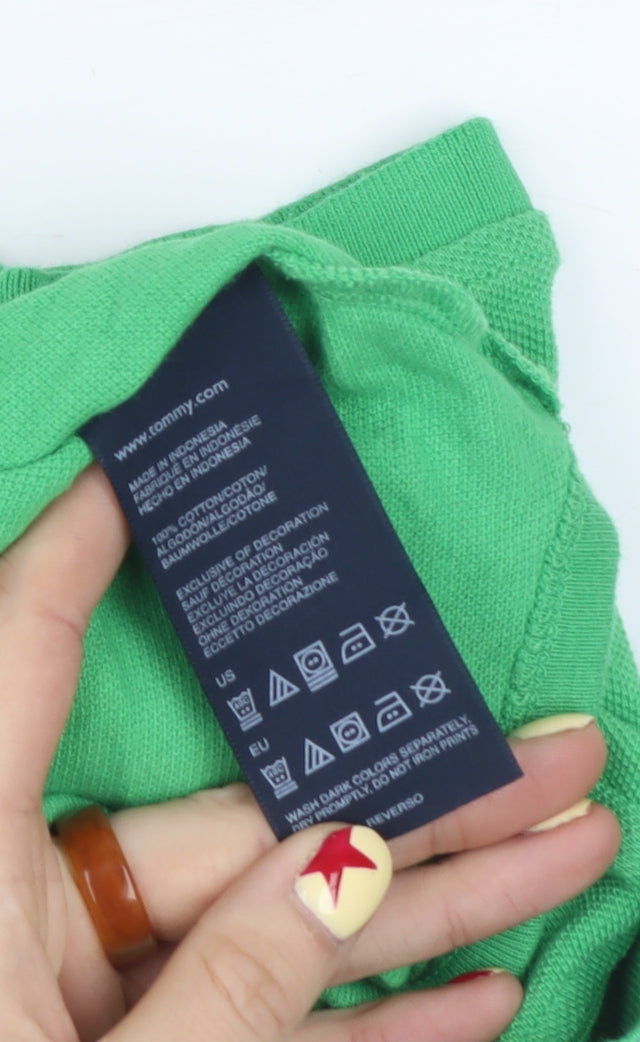 Tommy Hilfiger Boys Green Cotton Collared Short Sleeve Babygrow 18 Months