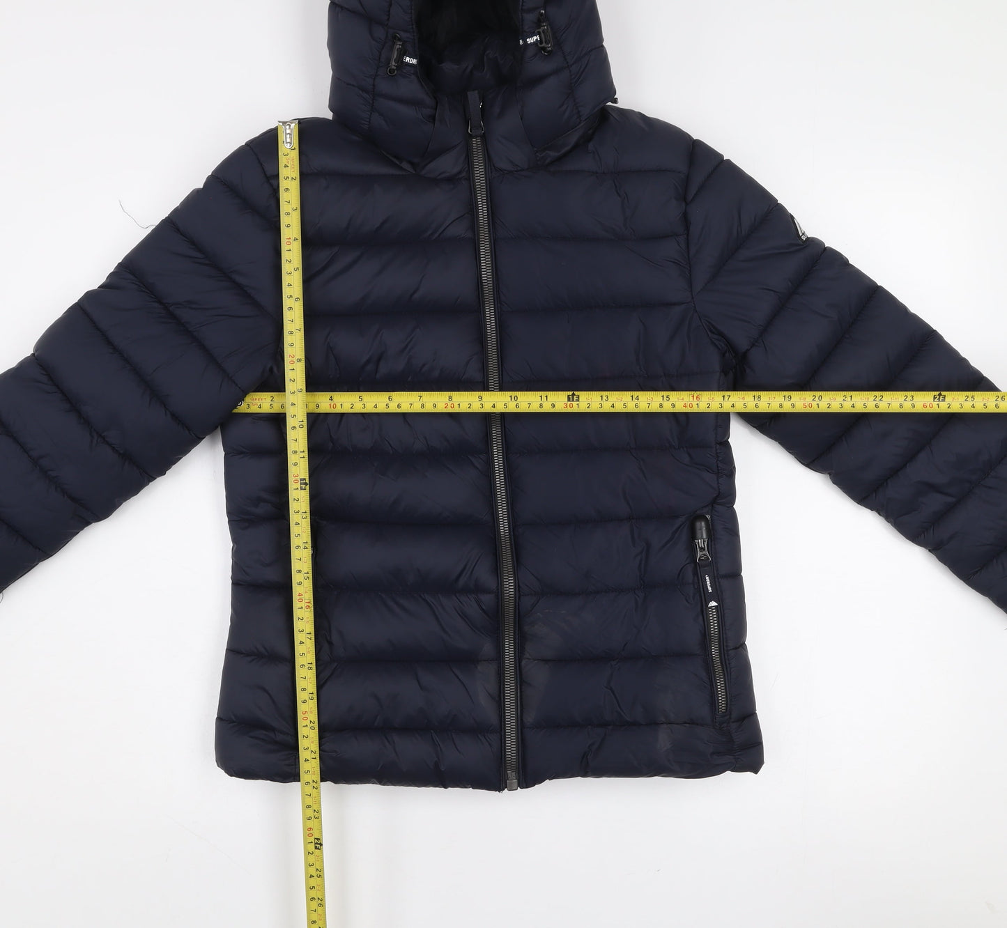 Womens UK Size 10 Superdry Blue Puffer Jacket