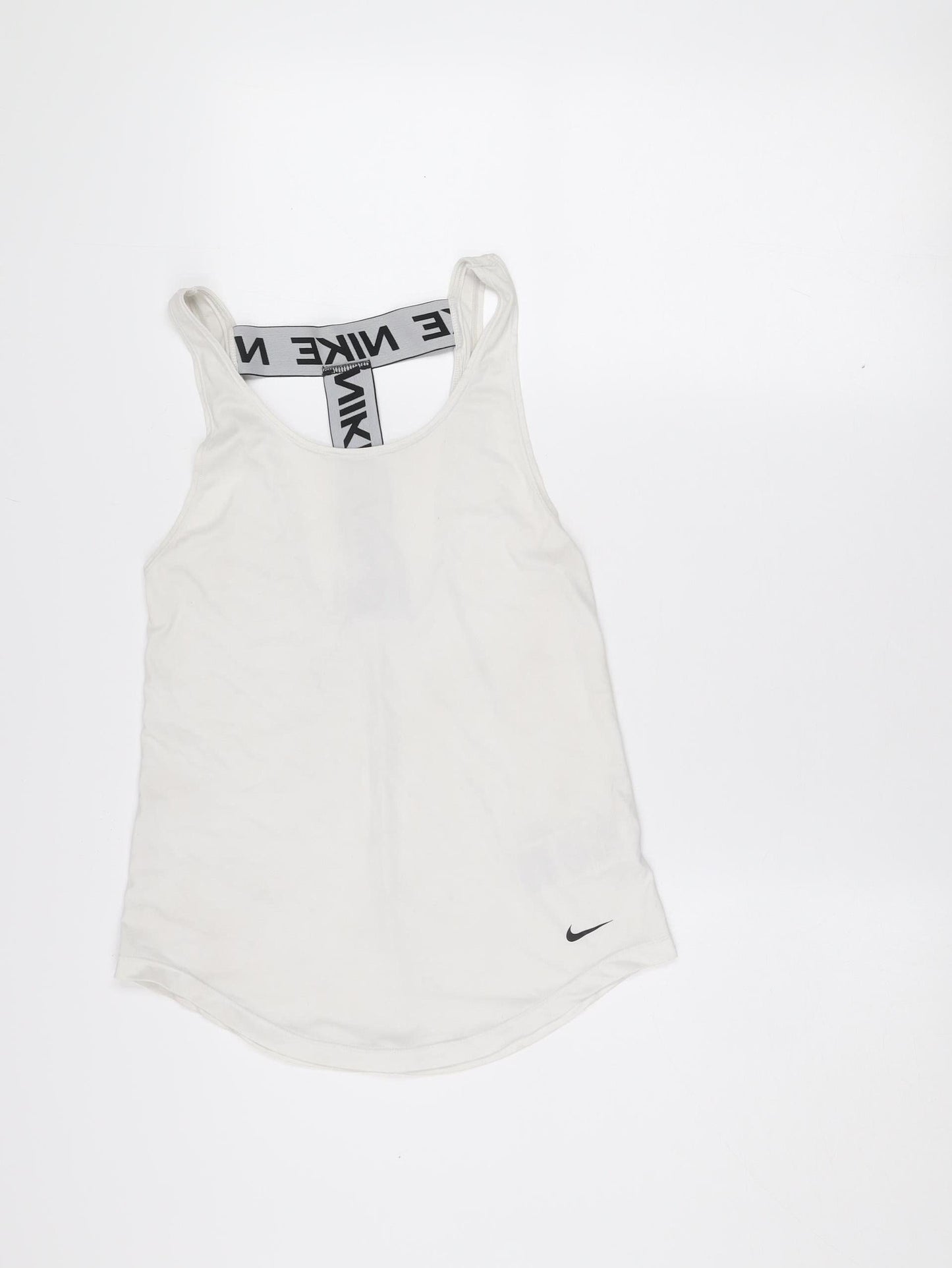 Nike Women's White Dri-FIT Racerback Tank Top XS Slim Fit Activewear