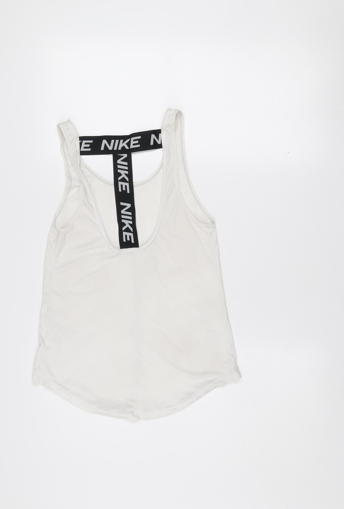 Nike Women's White Dri-FIT Racerback Tank Top XS Slim Fit Activewear