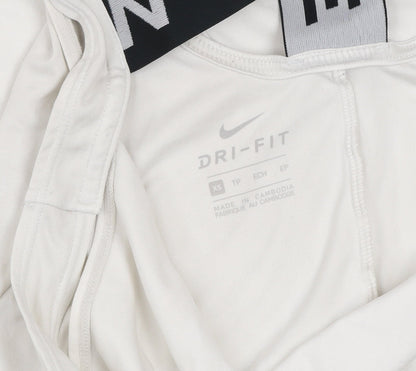 Nike Women's White Dri-FIT Racerback Tank Top XS Slim Fit Activewear