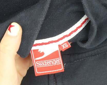 Slazenger Women’s Black Bomber Jacket XS Full Zip Sportswear