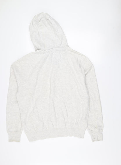 Brave Soul Men's Grey Pullover Hoodie L Logo Print Hooded Sweatshirt