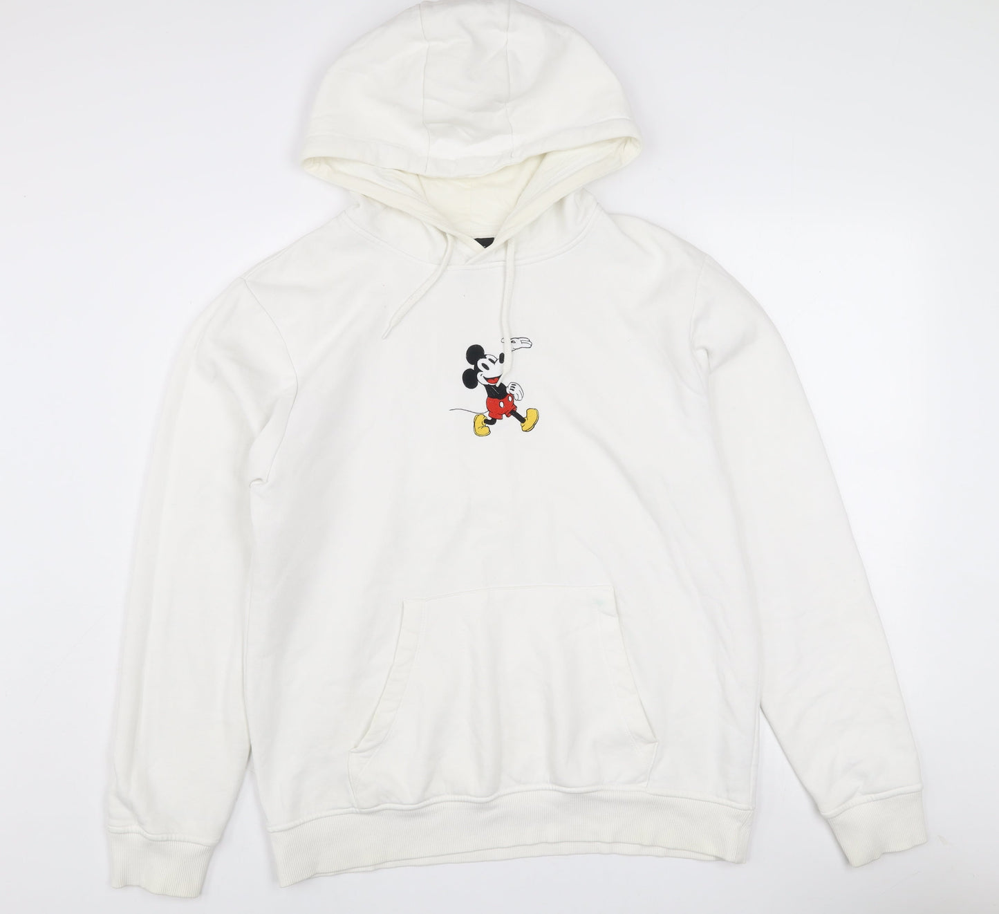 Disney Women White Mickey Mouse Pullover Hoodie Size L