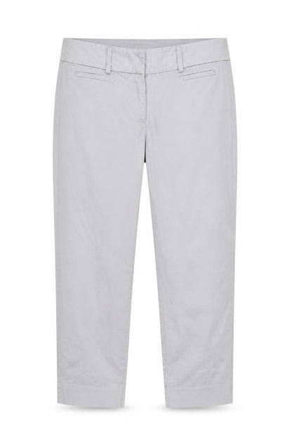 LOFT Women Grey Original Crop Twill Trousers Size 8 Regular