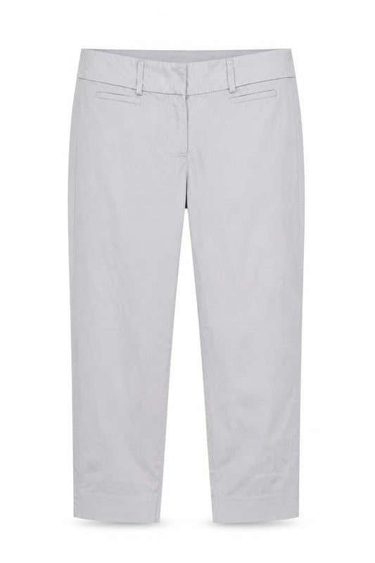 LOFT Women Grey Original Crop Twill Trousers Size 8 Regular