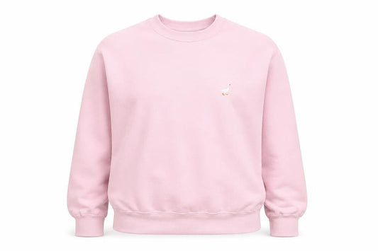 Front view of G&G Women’s Pink Crew Neck Pullover Sweatshirt, size M