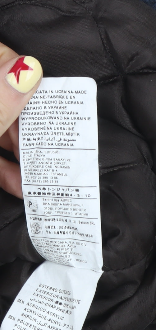 United Colors of Benetton Boys Brown Check Wool Blend Coat 12-18 Months