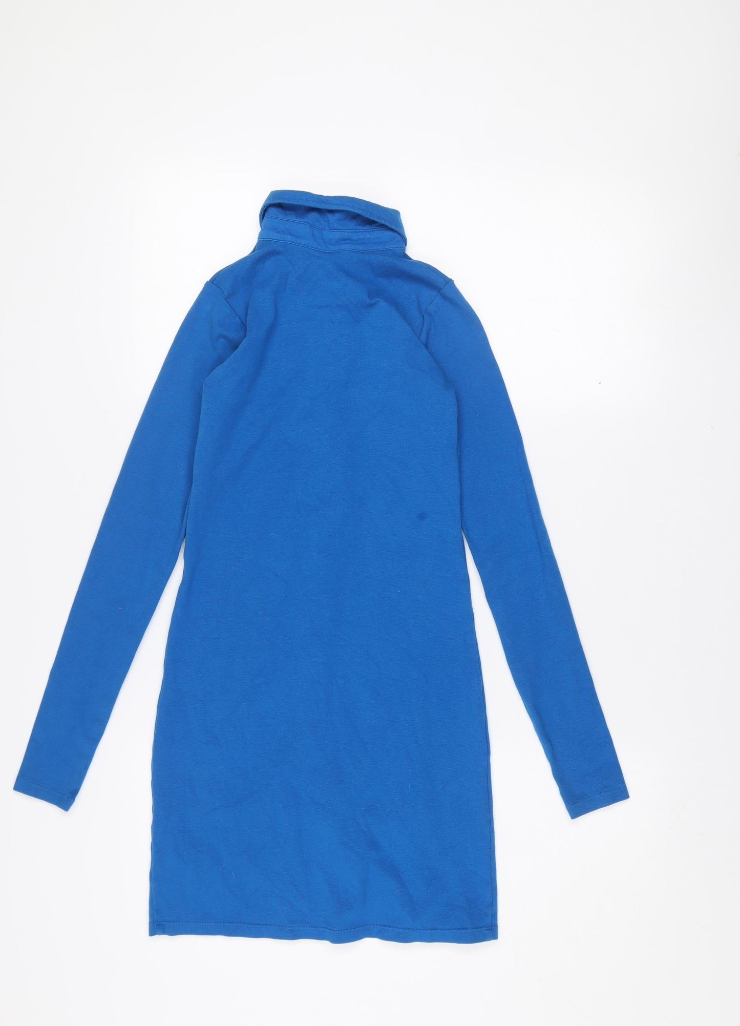 Motel Women’s Blue Shirt Dress Long Sleeve Button Collared S
